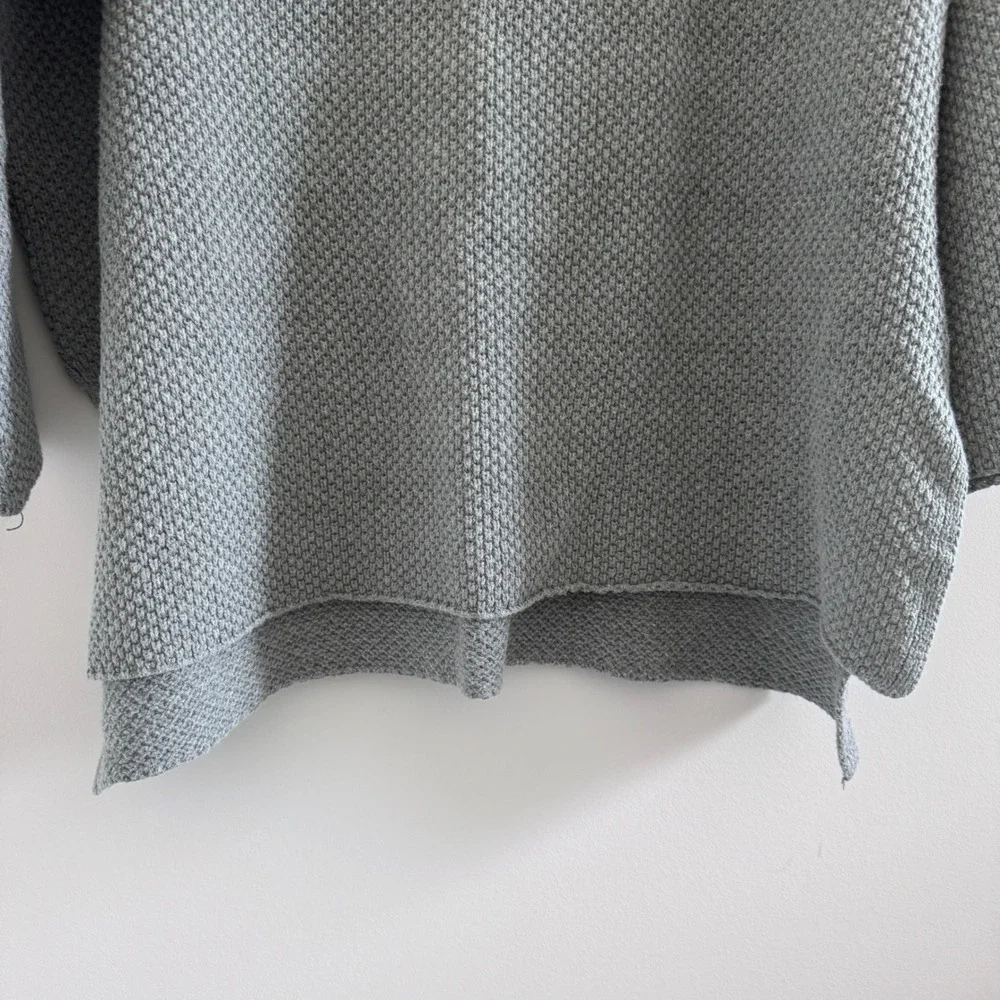 Lulus Sweater Henley Waffle Knit Womens Small Gray Oversized Boho